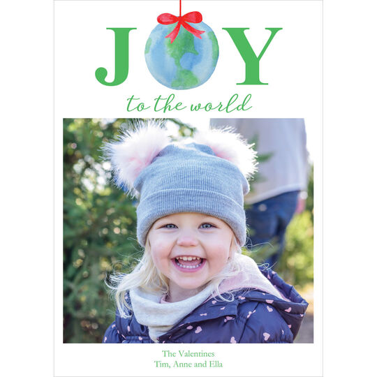Joy to the World Holiday Flat Photo Cards